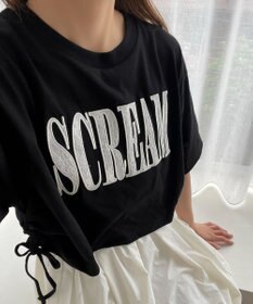 WEGO ロゴレースドロストショートT