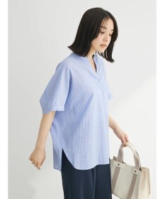 Green Parks 綿麻混フレンチスリーブスキッパーシャツ