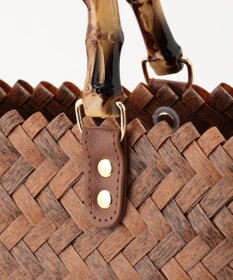 ANY 【A4サイズ収納可】バンブー調ハンドルカゴバッグ