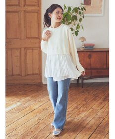 earth music&ecology プリーツヘムドッキングチュニック