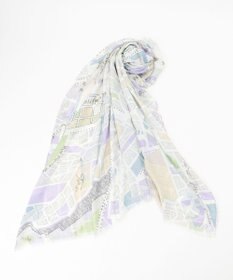 J.PRESS LADIES 【洗える】 MAP プリント ストール