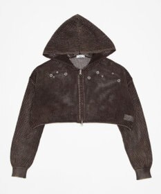 WEGO ハトメメッシュニットショートパーカー