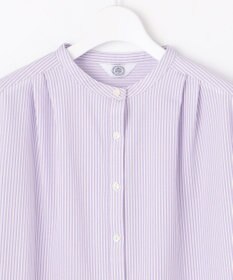 J.PRESS LADIES 【WEB限定カラーあり】ストライプジャカード バンドカラー カットソー