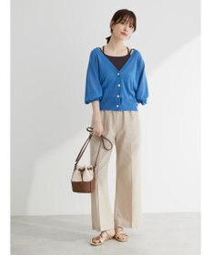 Green Parks 綿麻混イージーワイドパンツ