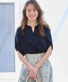 ANY SIS 【接触冷感・吸水速乾・UVケア】エアリードレープスムーススキッパー ブラウス