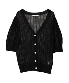 Green Parks すかし柄コンパクトシアーカーディガン