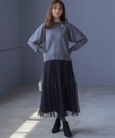 組曲 【WEB限定】ELENAスパンコールバックパール ニット