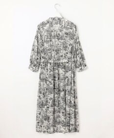 自由区 L 【洗える】ランドスケーププリント ワンピース