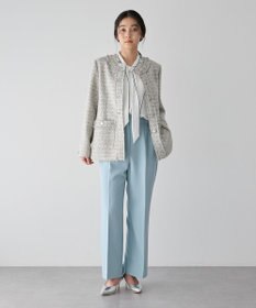 YECCA VECCA 配色ラインボウタイブラウス