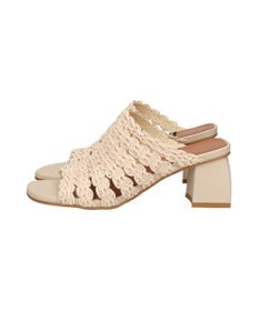 INTER-CHAUSSURES 【ANGEL ALARCON】チャンキーヒールラフィアサンダル
