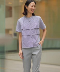 J.PRESS LADIES 【一枚で着映え】サッカージャージー バンドカラー カットソー
