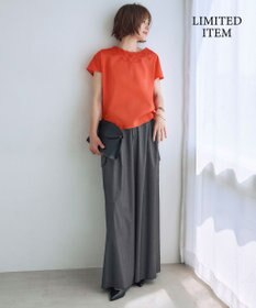 自由区 S 【WEB限定・接触冷感・洗える】エンブロイダリーローンプルオーバー ブラウス