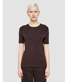 JOSEPH 【洗える】サティニーリブ　ショートスリーブニット