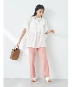 earth music&ecology カットツイルスリットセミフレアパンツ