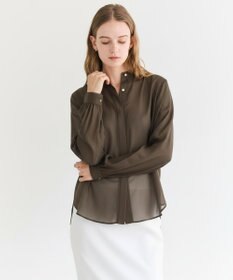 BEIGE， PAULINE / リネンヴィスコースレースブラウス Khaki