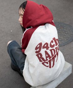 WEGO 【ユニセックス着用ITEM】ラグラングラフィックZIPパーカー