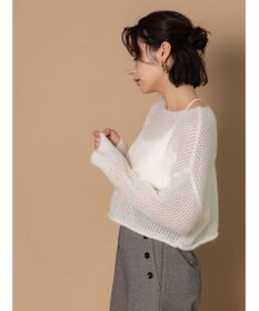 Te chichi 【泉 里香さん着用・Oggi.jp10/23掲載】キャットヤーンメッシュニット