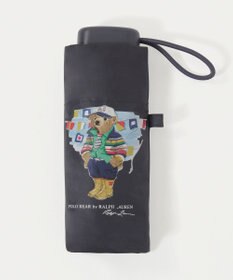 MOONBAT 【遮光率100％/UV100％/遮熱】POLO RALPH LAUREN(ポロ ラルフローレン)BEAR ポロベア ポーチ入り 無地 5段折りたたみ傘 晴雨兼用日傘