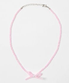 WEGO Lカラービーズリボンネックレス