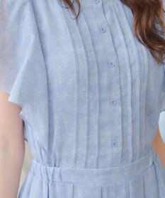 Tiaclasse 【小倉優子さん着用・洗える】フレアスリーブ柄ワンピース