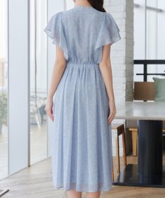 Tiaclasse 【小倉優子さん着用・洗える】フレアスリーブ柄ワンピース