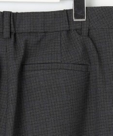 J.PRESS LADIES 【洗える】T/Rアルガンシルク チェック テーパード パンツ