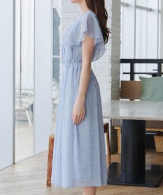 Tiaclasse 【小倉優子さん着用・洗える】フレアスリーブ柄ワンピース