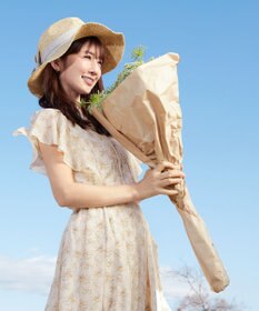 Tiaclasse 【小倉優子さん着用・洗える】フレアスリーブ柄ワンピース