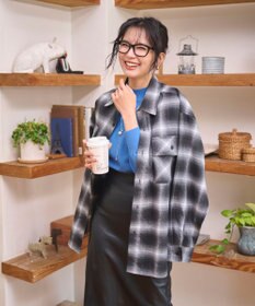 WEGO 【2025年秋冬新作/SMLサイズ展開/ユニセックス着用ITEM】オンブレチェックネルシャツ（LS）