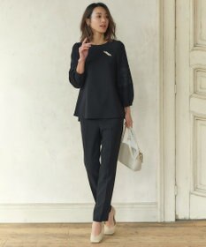 23区 【セットアップ対応】トリアセダブルジョーゼット パンツ