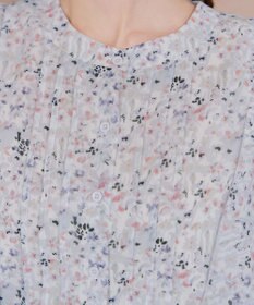 Tiaclasse 【小倉優子さん着用・洗える】フレアスリーブ柄ワンピース