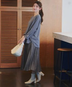 Tiaclasse 【新色追加】スエードポンチプリーツスカート