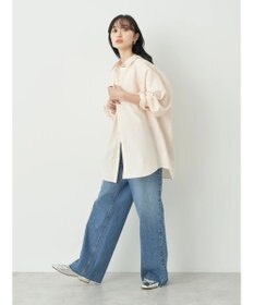 earth music&ecology ウ゛ィンテージ加工セルフカットワイドデニム