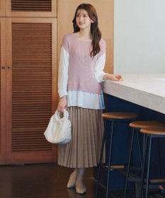 Tiaclasse 【新色追加】スエードポンチプリーツスカート