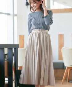 Tiaclasse 【新色追加】スエードポンチプリーツスカート