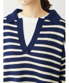 Green Parks キーネックボーダープルオーバー