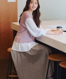 Tiaclasse 【新色追加】スエードポンチプリーツスカート