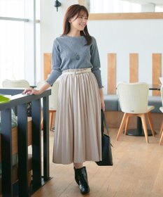 Tiaclasse 【新色追加】スエードポンチプリーツスカート