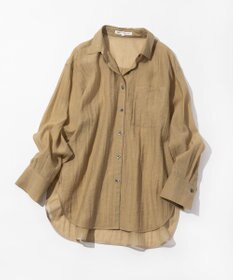 23区 リネンミックスシアースラブ オーバーシャツ