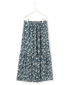 ICB 【洗える】レオパードプリント ティアードスカート