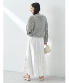 earth music&ecology ファンシーヤーンすかしニットカーディガン