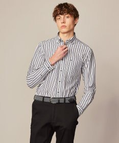 JOSEPH ABBOUD 【キングサイズ・ストレッチで快適な着心地・イージーケア】ランダムストライプ ジャージー シャツ