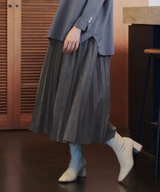 Tiaclasse 【新色追加】スエードポンチプリーツスカート