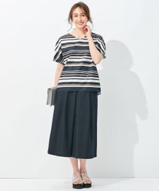 自由区 【接触冷感・速乾・UVカット・撥水・防シワ】リネンライクツイル タックスカート