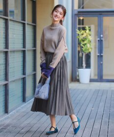 Tiaclasse 【新色追加】スエードポンチプリーツスカート