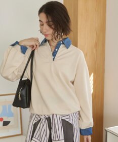 WEGO 【ANGIE VINTAGE】デニム襟スウェット