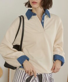 WEGO 【ANGIE VINTAGE】デニム襟スウェット