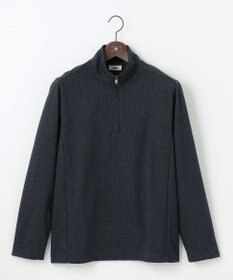 JOSEPH ABBOUD 【保温性/軽量り/ジャパンファブリック】ストライプジャカードジップ  プルオーバー