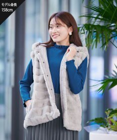 Tiaclasse 【2WAY】着回し自由のリバーシブルキルトフェイクファーベスト