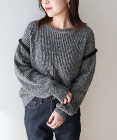 Green Parks Ｍｉｘ配色畦ニットプルオーバー